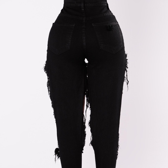 Black Distressed Jeans - Picture 3 of 10